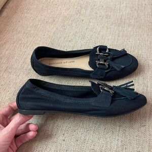 ANTONIO MELANI Black Tassel Loafers